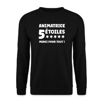 ANIMATRICE - Sweat-shirt Unisexe - noir - Devant - Alina (178cm) & Michal (187cm)
