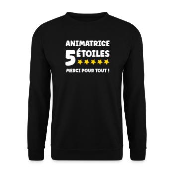 ANIMATRICE - Sweat-shirt Unisexe - noir - Devant - Alina (178cm) & Michal (187cm)
