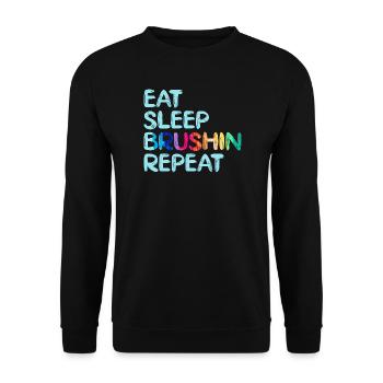 Artist Painter Graphic Eat Sleep Brushin Repeat - Unisex Sweatshirt - black - Front - Alina (178cm) & Michal (187cm)