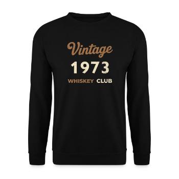 Millésime 1973 – Whiskey Club Rétro Année de naissance - Sweat-shirt Unisexe - noir - Devant - Alina (178cm) & Michal (187cm)
