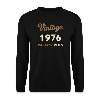 Millésime 1976 – Whiskey Club Rétro Année de naissance - Sweat-shirt Unisexe - noir - Devant - Alina (178cm) & Michal (187cm)