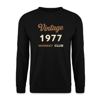 Vintage 1977 – Whiskey Club Retro Birth Year - Unisex Sweatshirt - black - Front - Alina (178cm) & Michal (187cm)
