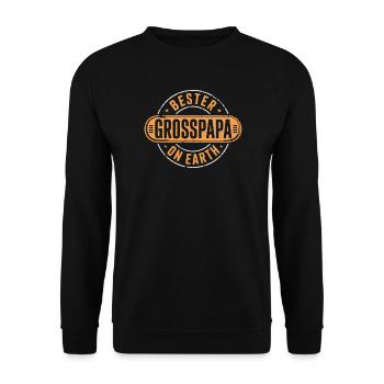 Bester Grosspapa Opa - Unisex Pullover - Schwarz - Vorne - Alina (178cm) & Michal (187cm)