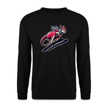 Kangaroo skiing Winter sports fun - Unisex Sweatshirt - black - Front - Alina (178cm) & Michal (187cm)