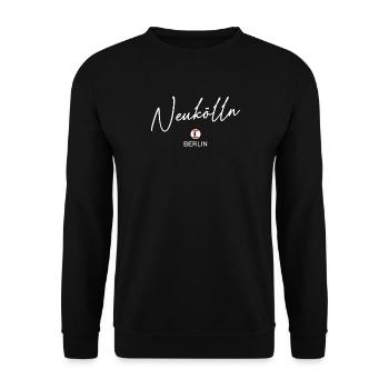 Neukölln - Berlin Flagge - Berliner Bär - Unisex Pullover - Schwarz - Vorne - Alina (178cm) & Michal (187cm)
