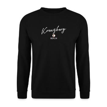 Kreuzberg - Berlin Flagge - Berliner Bär - Unisex Pullover - Schwarz - Vorne - Alina (178cm) & Michal (187cm)