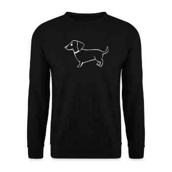 Dachshund Hunde T-shirt Hundeshirt Geschenk - Unisex Pullover - Schwarz - Vorne - Alina (178cm) & Michal (187cm)