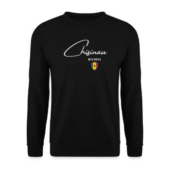 Chisinau, Moldawien, ich liebe Chisinau - Unisex Pullover - Schwarz - Vorne - Alina (178cm) & Michal (187cm)