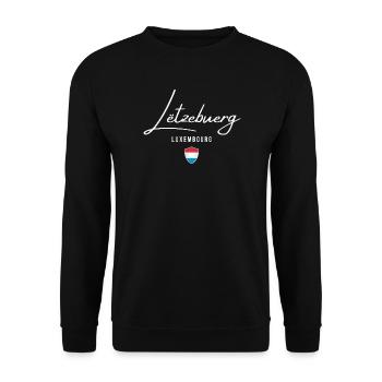 I love Luxembourg, born in Luxembourg - Unisex Sweatshirt - black - Front - Alina (178cm) & Michal (187cm)