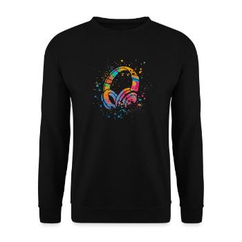 Headphones Music EDM DJ Music Lover - Unisex Sweatshirt - black - Front - Alina (178cm) & Michal (187cm)