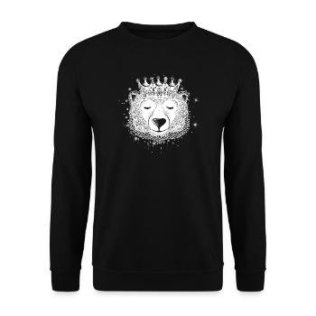 Ours polaire majestueux avec couronne – symbole de tranquillité - Sweat-shirt Unisexe - noir - Devant - Alina (178cm) & Michal (187cm)