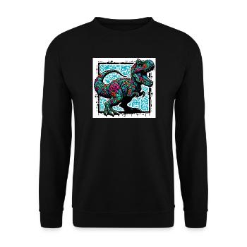 dinosaur - Unisex Sweatshirt - black - Front - Alina (178cm) & Michal (187cm)