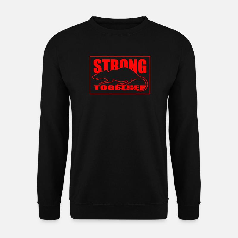 Strong Together Ratte T-Shirt Rot - Unisex Pullover - Schwarz