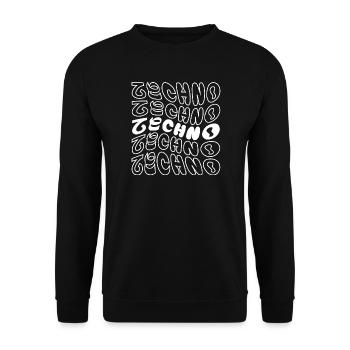 Geometrisches Techno-Logo-Design - Unisex Pullover - Schwarz - Vorne - Alina (178cm) & Michal (187cm)