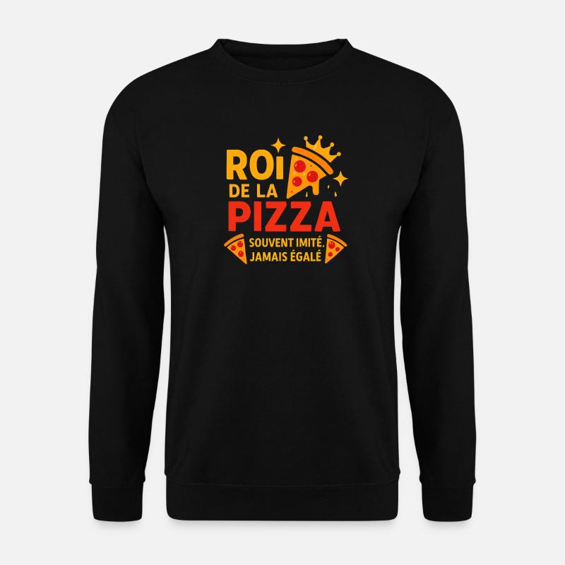 König der Pizza gekrönt - Unisex Pullover - Schwarz