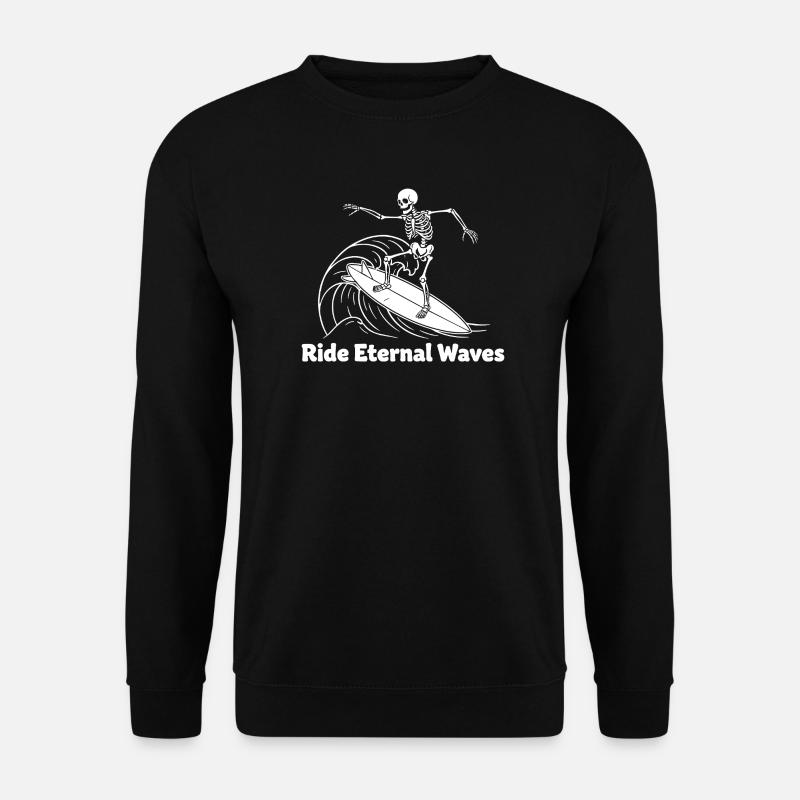 Skeleton Surfer Eternal Waves - Unisex Sweatshirt - black