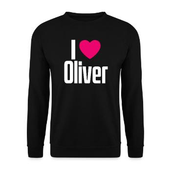 J’aime Oliver Coeur rose J’aime Oliver - Sweat-shirt Unisexe - noir - Devant - Alina (178cm) & Michal (187cm)