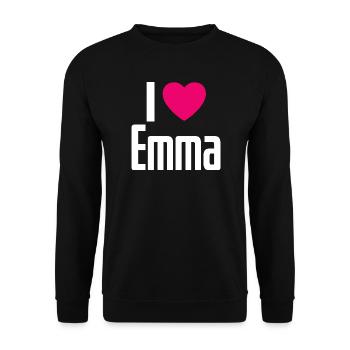 I Love Emma Pink Heart I Love Emma - Unisex Sweatshirt - black - Front - Alina (178cm) & Michal (187cm)