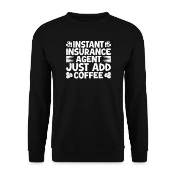 Costume d’agent d’assurance Il suffit d’ajouter du café Medicare - Sweat-shirt Unisexe - noir - Devant - Alina (178cm) & Michal (187cm)