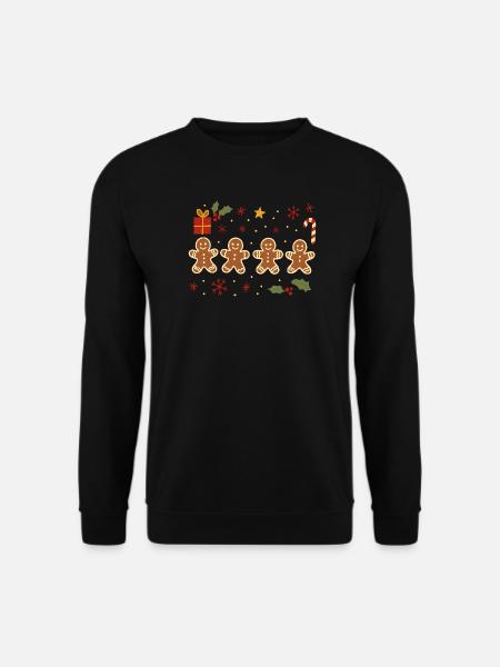 Gingerbread Holiday Cheer, Xmas  - Unisex Sweatshirt - black