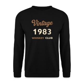 Vintage 1983 – Whiskey Club Retro Birth Year - Unisex Sweatshirt - black - Front - Alina (178cm) & Michal (187cm)