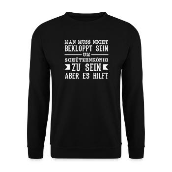 Schutzenkönig Bekloppt Sein Lustiger Schützenfest - Unisex Pullover - Schwarz - Vorne - Alina (178cm) & Michal (187cm)