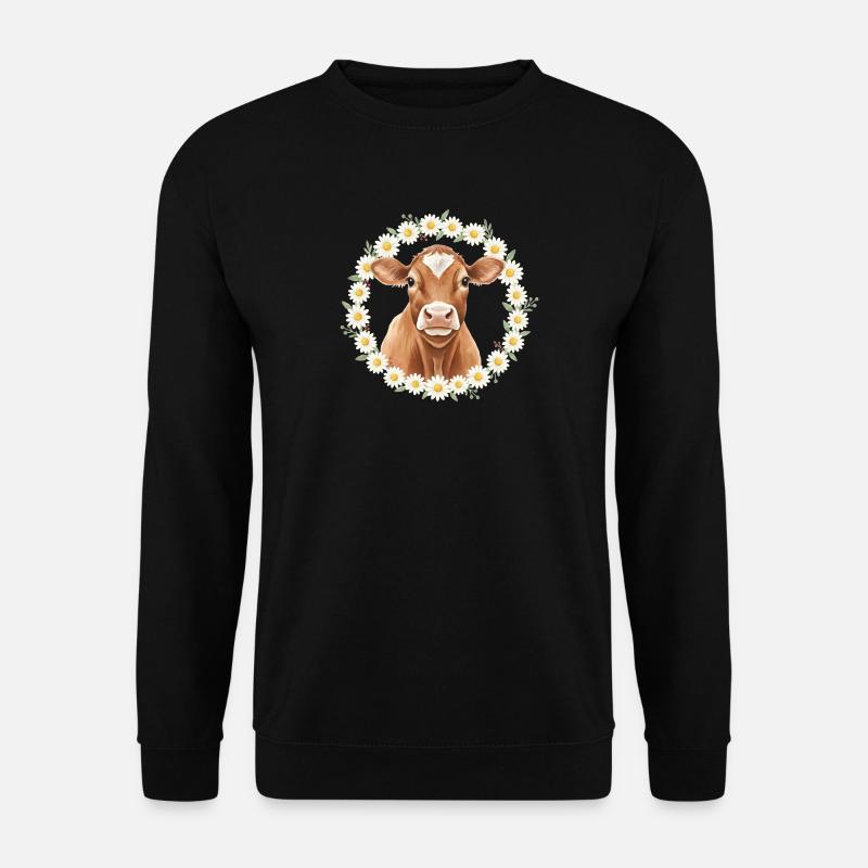 Braune Kuh - Unisex Pullover - Schwarz