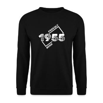 1955 - Unisex Pullover - Schwarz - Vorne - Alina (178cm) & Michal (187cm)