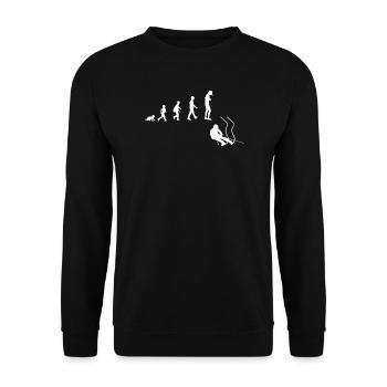 Evolution vom Baby zum Downhill Ski Fahrer - Unisex Pullover - Schwarz - Vorne - Alina (178cm) & Michal (187cm)