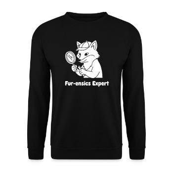 Fur-ensics Expert Detective Paw - Unisex Sweatshirt - black - Front - Alina (178cm) & Michal (187cm)
