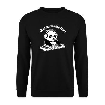 Bamboo Beats Panda DJ - Unisex Sweatshirt - black - Front - Alina (178cm) & Michal (187cm)