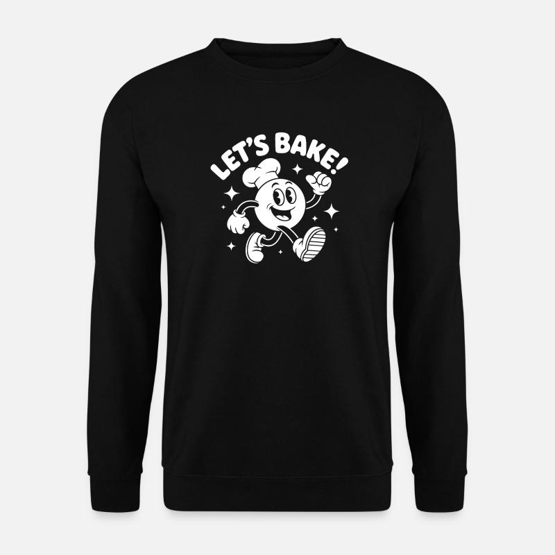 Let's Bake Cartoon Motif - Unisex Sweatshirt - black