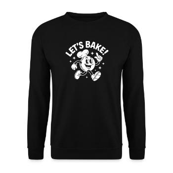 Let's Bake Cartoon Motif - Unisex Sweatshirt - black - Front - Alina (178cm) & Michal (187cm)