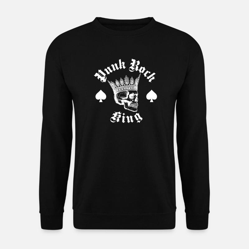Punk Rock King Logo-Design - Unisex Pullover - Schwarz