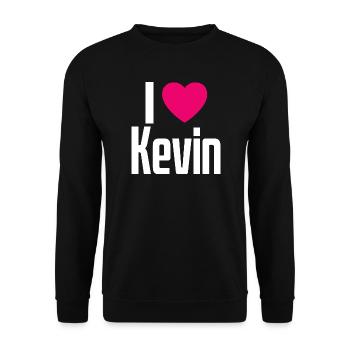 I Love Kevin Pink Heart I Love Kevin - Unisex Sweatshirt - black - Front - Alina (178cm) & Michal (187cm)