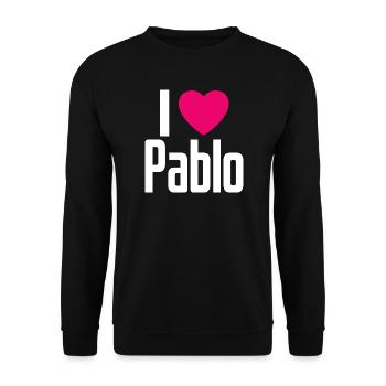 J’aime Pablo Coeur Rose J’aime Pablo - Sweat-shirt Unisexe - noir - Devant - Alina (178cm) & Michal (187cm)