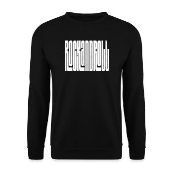 Rock'n'Roll-Logo mit fettem Logo - Unisex Pullover - Schwarz - Vorne - Alina (178cm) & Michal (187cm)