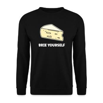 Humour fromage brie - Sweat-shirt Unisexe - noir - Devant - Alina (178cm) & Michal (187cm)
