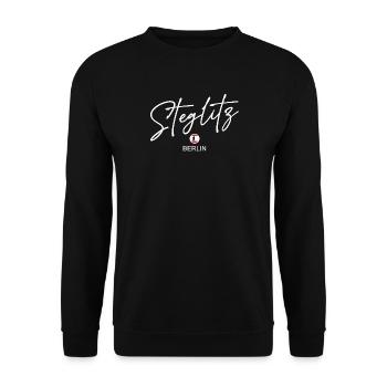 Steglitz - Berlin Flag - Berlin Bear - Unisex Sweatshirt - black - Front - Alina (178cm) & Michal (187cm)