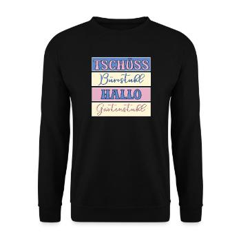 AU REVOIR, BONJOUR JARDIN DE BUREAU - Sweat-shirt Unisexe - noir - Devant - Alina (178cm) & Michal (187cm)