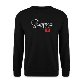 Albanischer Stolz, hergestellt in Albanien - Unisex Pullover - Schwarz - Vorne - Alina (178cm) & Michal (187cm)