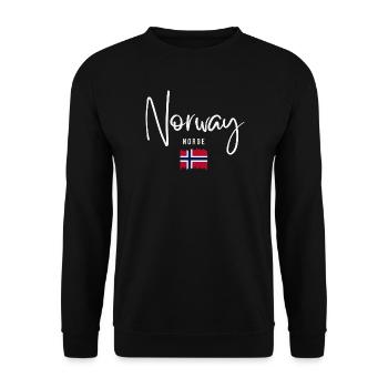 Stolzer Norweger, geboren in Norwegen - Unisex Pullover - Schwarz - Vorne - Alina (178cm) & Michal (187cm)
