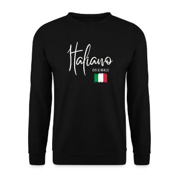 Born in Italy, originally from Italy - Unisex Sweatshirt - black - Front - Alina (178cm) & Michal (187cm)