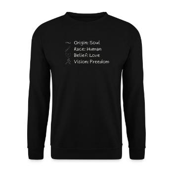 One Vision. One Freedom. One Humanity. - Unisex Sweatshirt - black - Front - Alina (178cm) & Michal (187cm)