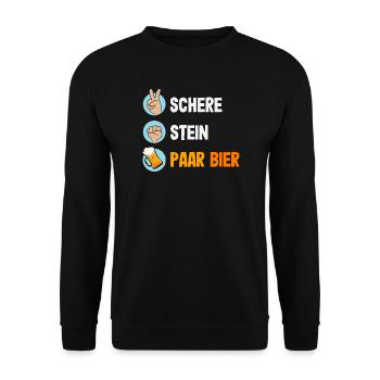 Drôle de cadeau de fête des pères papa bière - Sweat-shirt Unisexe - noir - Devant - Alina (178cm) & Michal (187cm)
