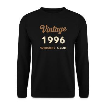 Millésime 1996 – Whiskey Club Rétro Année de naissance - Sweat-shirt Unisexe - noir - Devant - Alina (178cm) & Michal (187cm)