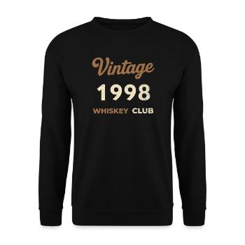 Millésime 1998 – Whiskey Club Rétro Année de naissance - Sweat-shirt Unisexe - noir - Devant - Alina (178cm) & Michal (187cm)