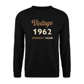 Vintage 1962 – Whiskey Club Retro Birth Year - Unisex Sweatshirt - black - Front - Alina (178cm) & Michal (187cm)