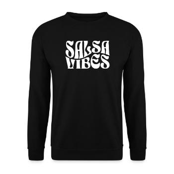 Typographie rétro Salsa Vibes - Sweat-shirt Unisexe - noir - Devant - Alina (178cm) & Michal (187cm)
