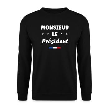 Président - Sweat-shirt Unisexe - noir - Devant - Alina (178cm) & Michal (187cm)